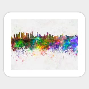 Belem skyline in watercolor background Sticker